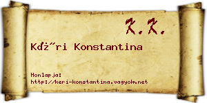 Kéri Konstantina névjegykártya